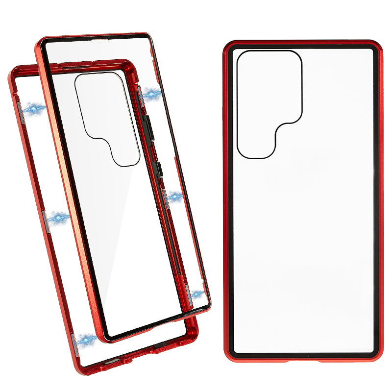For Samsung Galaxy S23 Ultra Metal Frame Double-sided Tempered Glass Phone Case For Samsung Galaxy S23 Ultra Metal Frame Double-sided Tempered Glass Phone Case